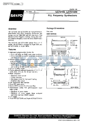 LC72140M datasheet - PLL Frequency Synthesizers