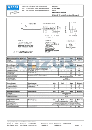 MK04-1A66B-30000W_DE datasheet - (deutsch) MK Reed Sensor