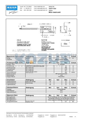 MK04-1A66B-200W_DE datasheet - (deutsch) MK Reed Sensor