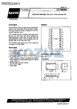 LC7464 datasheet - Infrared Remote Control Transmitter IC