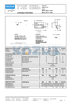 MK04-1A66C-1100W_DE datasheet - (deutsch) MK Reed Sensor