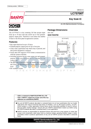 LC75700T datasheet - Key Scan IC