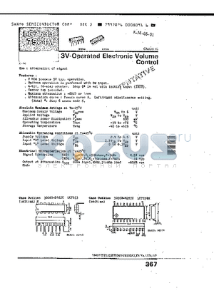 LC7534M datasheet - 3V-Operated Electronic Volume Control