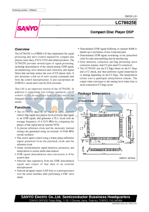 LC78625E datasheet - Compact Disc Player DSP