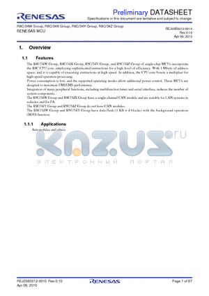 R5F21347YJFP datasheet - RENESAS MCU