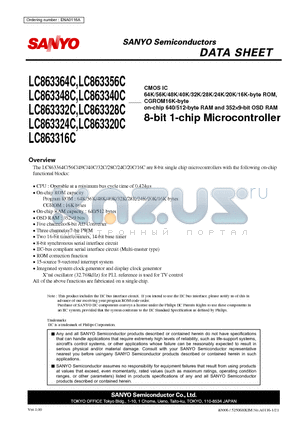 LC863316C datasheet - 8-bit 1-chip Microcontroller