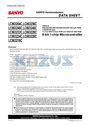LC863256C datasheet - 8-bit 1-chip Microcontroller