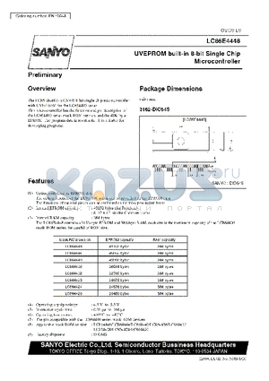 LC864428 datasheet - UVEPROM built-in  8-Bit Single Chip Microcontroller