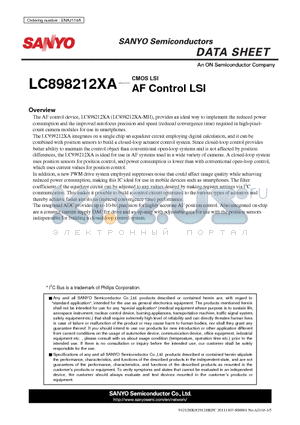 LC898212XA datasheet - AF Control LSI