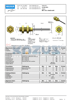 MK11-B12-1A66B-500W_DE datasheet - (deutsch) MK Reed Sensor