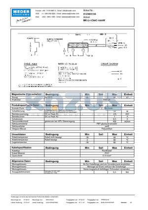 MK12-1C90C-1000W_DE datasheet - (deutsch) MK Reed Sensor