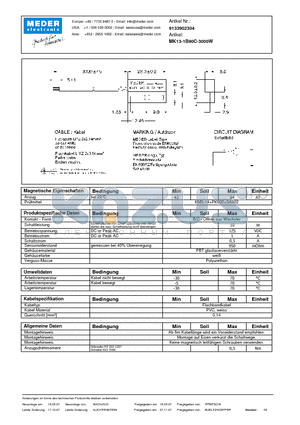 MK13-1B90C-3000W_DE datasheet - (deutsch) MK Reed Sensor