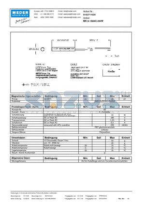 MK14-1A66C-200W_DE datasheet - (deutsch) MK Reed Sensor