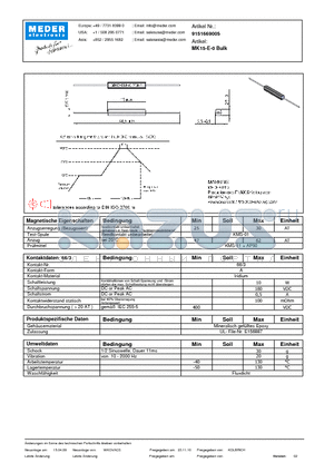 MK15-E-0_DE datasheet - (deutsch) MK Reed Sensor