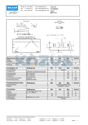 MK17-C-2_DE datasheet - (deutsch) MK Reed Sensor