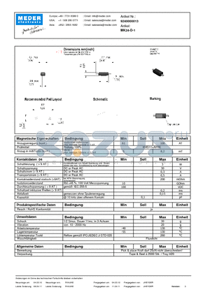 MK24-D-1_DE datasheet - (deutsch) MK Reed Sensor