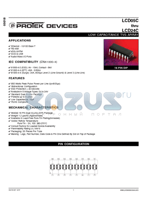 LCD24C datasheet - 5LOW CAPACITANCE TVS ARRAY