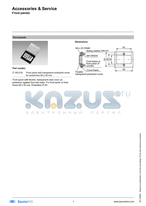 Z100.01A datasheet - Accessories & Service