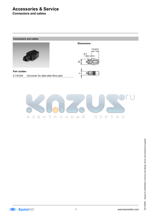 Z119 datasheet - Accessories & Service