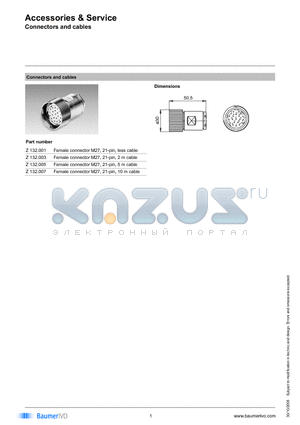 Z132 datasheet - Accessories & Service