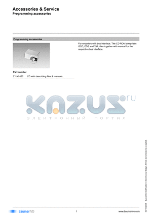 Z150.022 datasheet - Accessories & Service