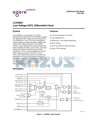 LCK4801 datasheet - Low-Voltage HSTL Differential Clock