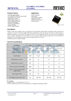 LCL1802-L datasheet - MCM LNA