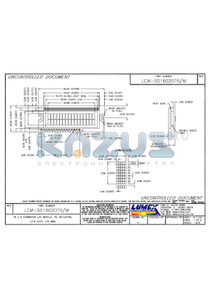 LCM-S01602DTR-M datasheet - 16x2 CHARACTER LCD MODULE