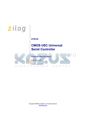 Z16C3010ASC datasheet - CMOS USC Universal Serial Controller