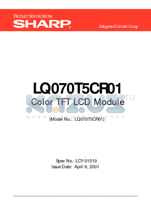 LCY-01019 datasheet - Color TFT LCD Module