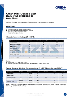 LD-300CBGL2-C5 datasheet - Mini-Dorado LED