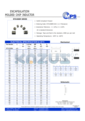 R7X1008M-6R8 datasheet - ENCAPSULATION MOLDED CHIP INDUCTOR