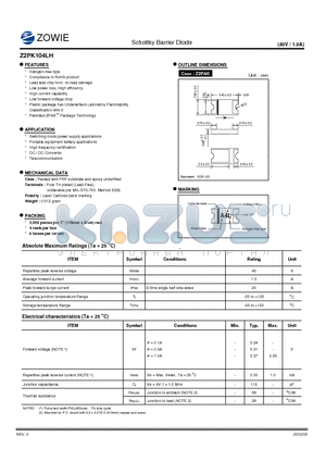 Z2PK104LH datasheet - Schottky Barrier Diode