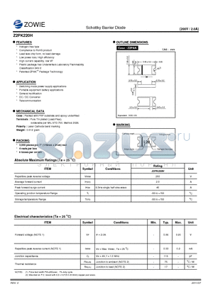 Z2PK220H datasheet - Schottky Barrier Diode