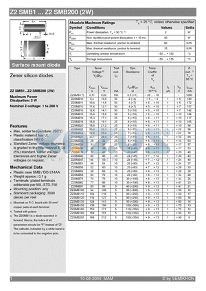 Z2SMB10 datasheet - Surface mount diode