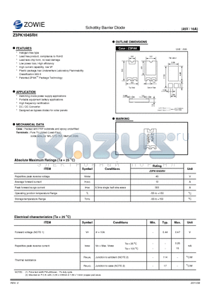 Z3PK1045RH datasheet - Schottky Barrier Diode