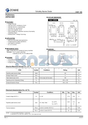 Z3PK5100H datasheet - Schottky Barrier Diode