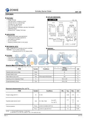 Z3PK560H datasheet - Schottky Barrier Diode