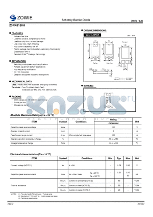Z3PK8150H datasheet - Schottky Barrier Diode