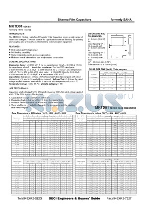 MKTD01 datasheet - Film Capacitors