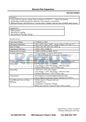 MKTD04 datasheet - Film Capacitors