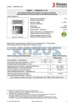 Z3SMC10 datasheet - Surface Mount Silicon-Zener Diodes