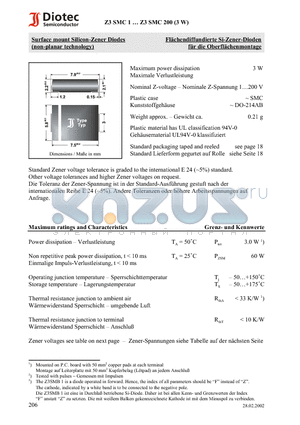 Z3SMC47 datasheet - Surface mount Silicon-Zener Diodes (non-planar technology)