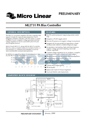 ML2731 datasheet - PA Bias Controller