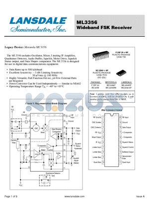 ML3356-6P datasheet - Wideband FSK Receiver