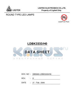LDBK3333-H0 datasheet - ROUND TYPE LED LAMPS