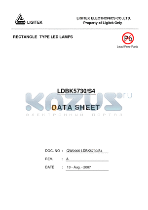 LDBK5730-S4 datasheet - RECTANGLE TYPE LED LAMPS