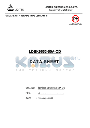 LDBK9653-50A-OD datasheet - SQUARE WITH 4LEADS TYPE LED LAMPS