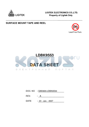 LDBK9S53 datasheet - SURFACE MOUNT TAPE AND REEL