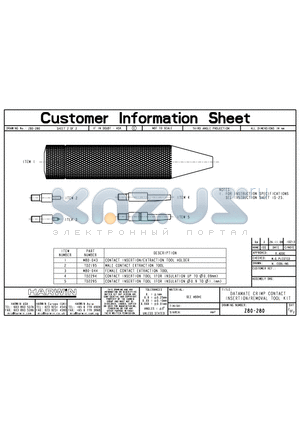Z80-280 datasheet - DATAMATE CRIMP CONTACT INSERTION / REMOVAL TOOL KIT